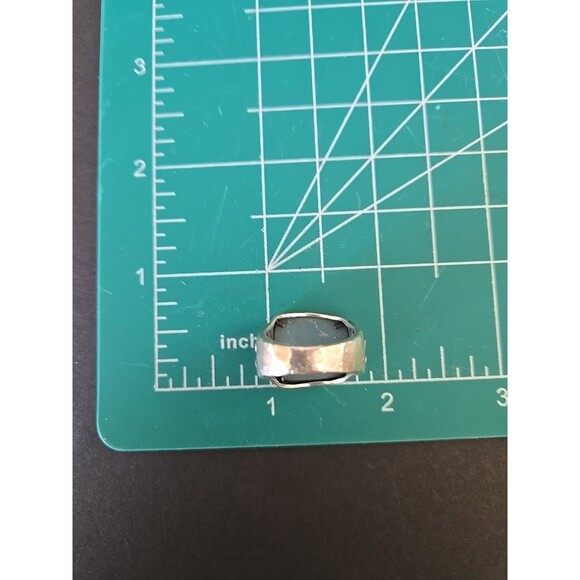 Silpada Aqua Quartz Sterling Silver Hammered Floral Amazonite Ring size 6 - Picture 10 of 11